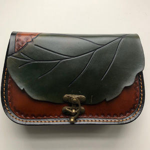 "Leaf Pattern" Handmade Leather Bag